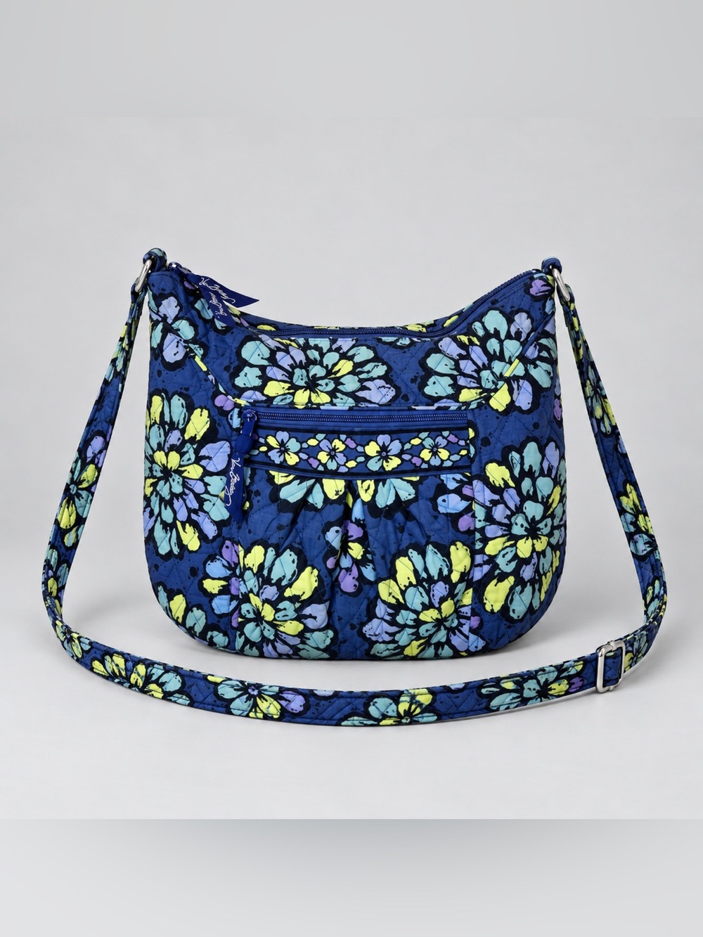Vera Bradley Indigo Pop Crossbody Bag Purse Floral Quilted Cottage Bohemian